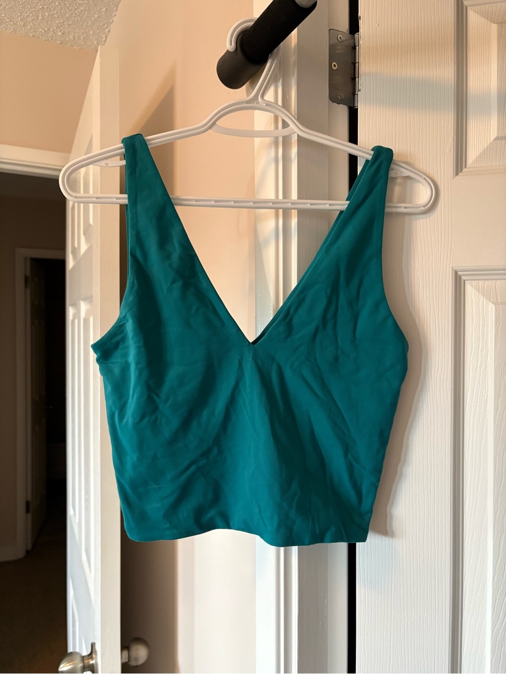 Babaton Deep Teal V-Neck Cropped Tank